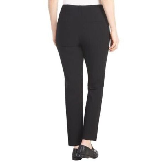 Hilary Radley Women's Ponte Pull-on Mid Rise Slim Leg Pants, Black, S - Picture 3 of 5